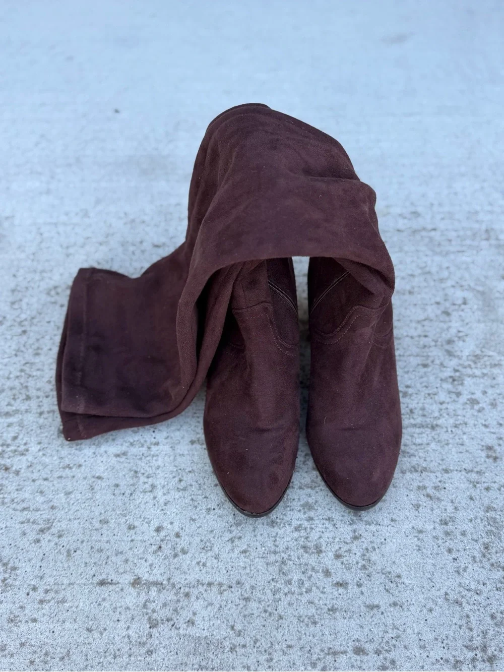 Women's Over-the-Knee Suede Boots in Dark Brown